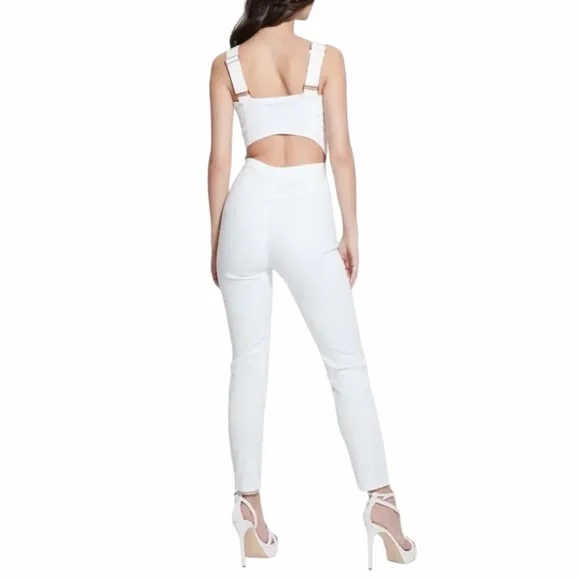 Guess White Zipper Jumpsuit - Picture 4 of 7